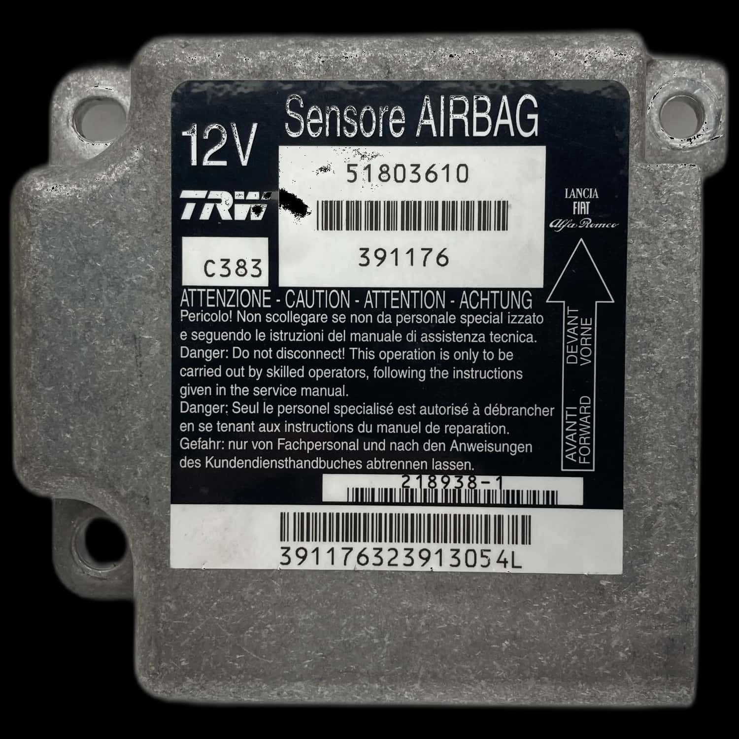 Riparazione centralina airbag Fiat Panda 169