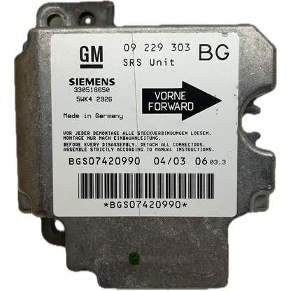 Opel Zafira A Airbag-Steuergerät Reparatur